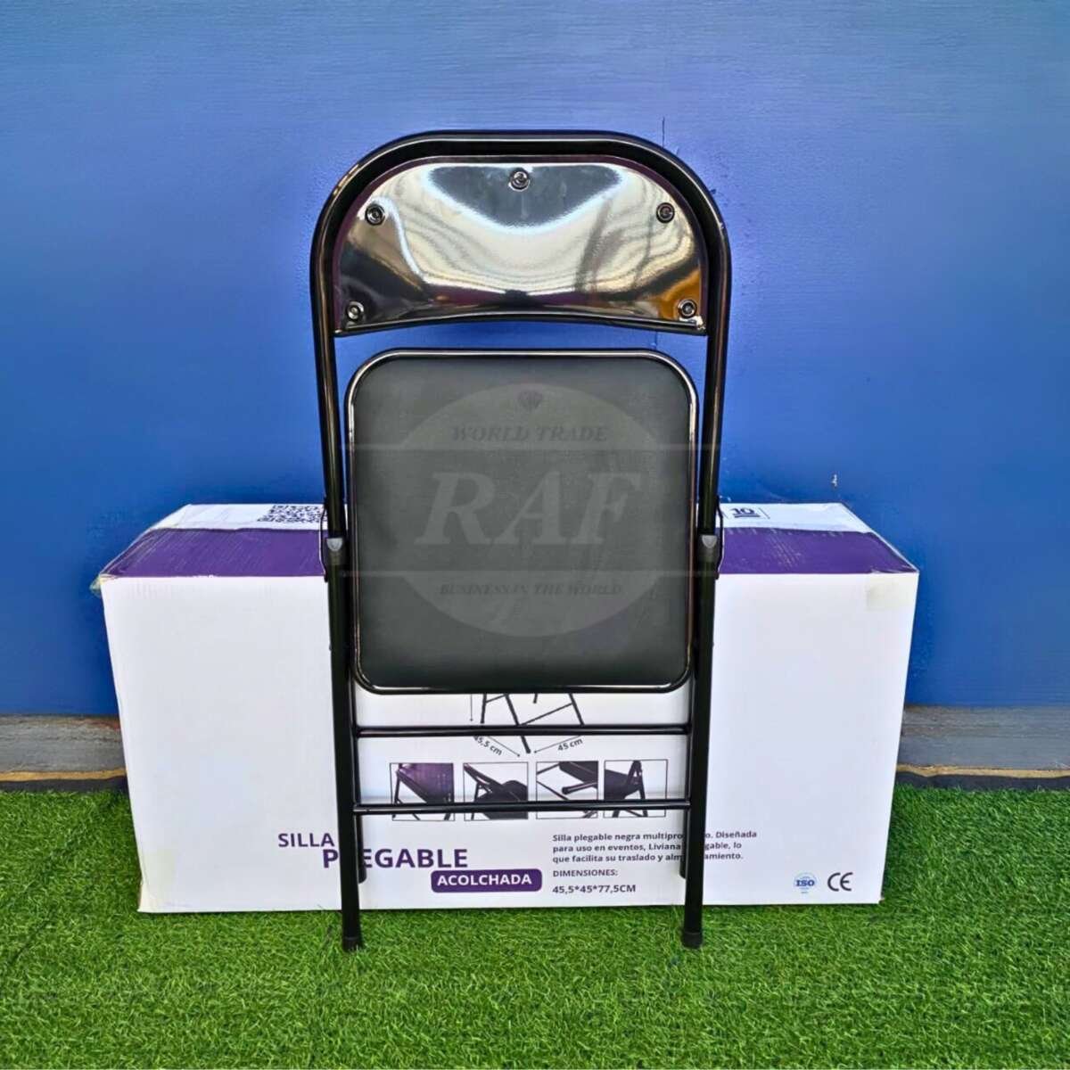 SILLAS PLEGABLES NEGRAS ACOLCHADAS