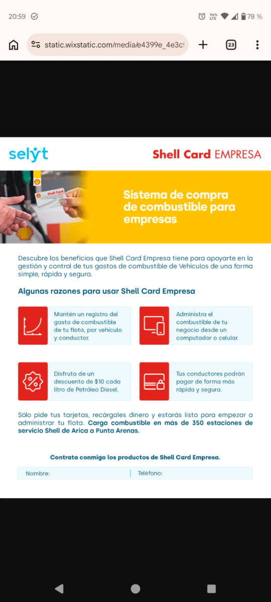 Tarjeta Shell Card