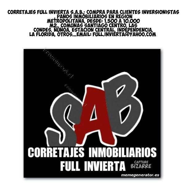 CORRETAJES FULL INVIERTA COMPRA TERRENOS REGIÓN METROPOLITANA