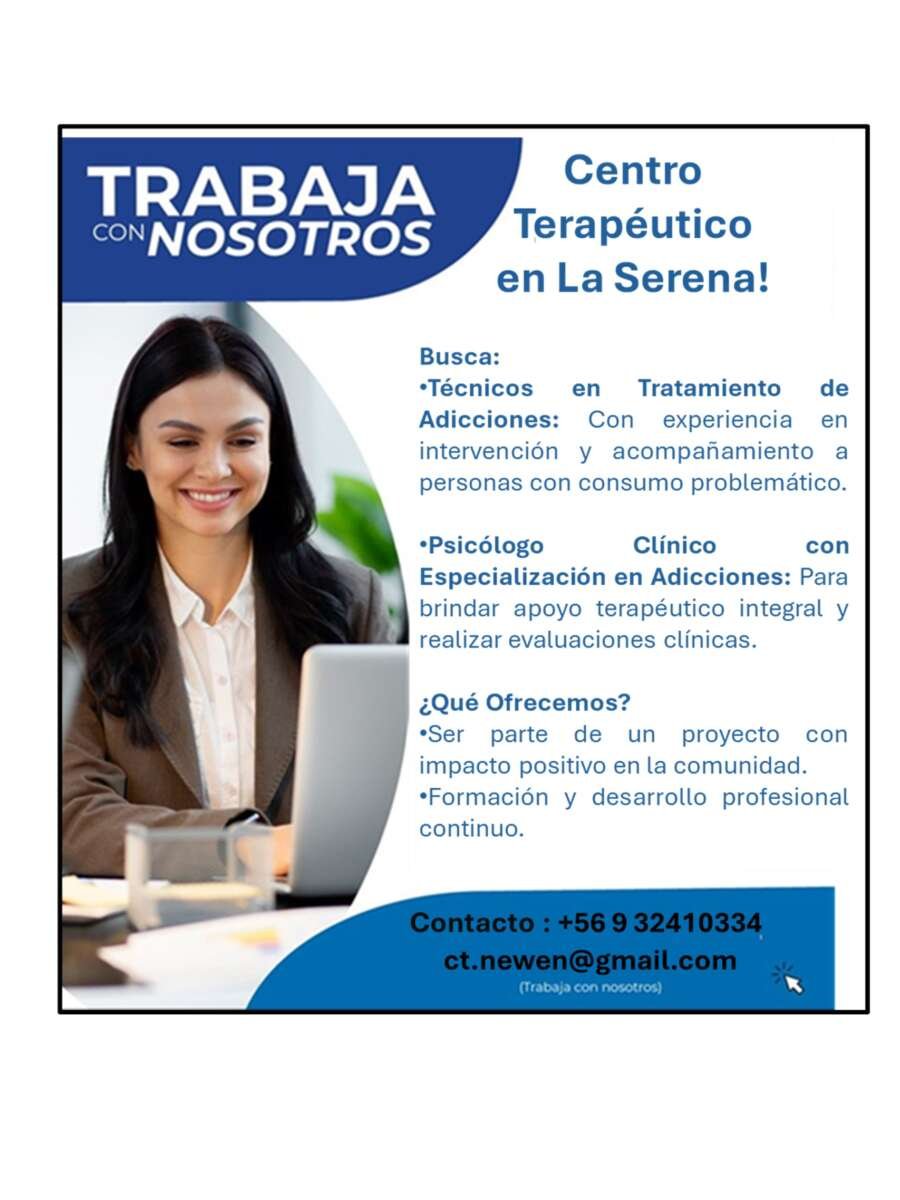 Se busca Terapeuta en Rehabilitación de Adicciones