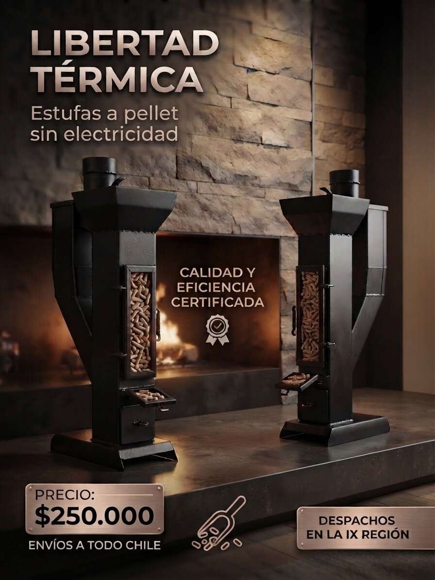 Estufa a pellet sin electricidad