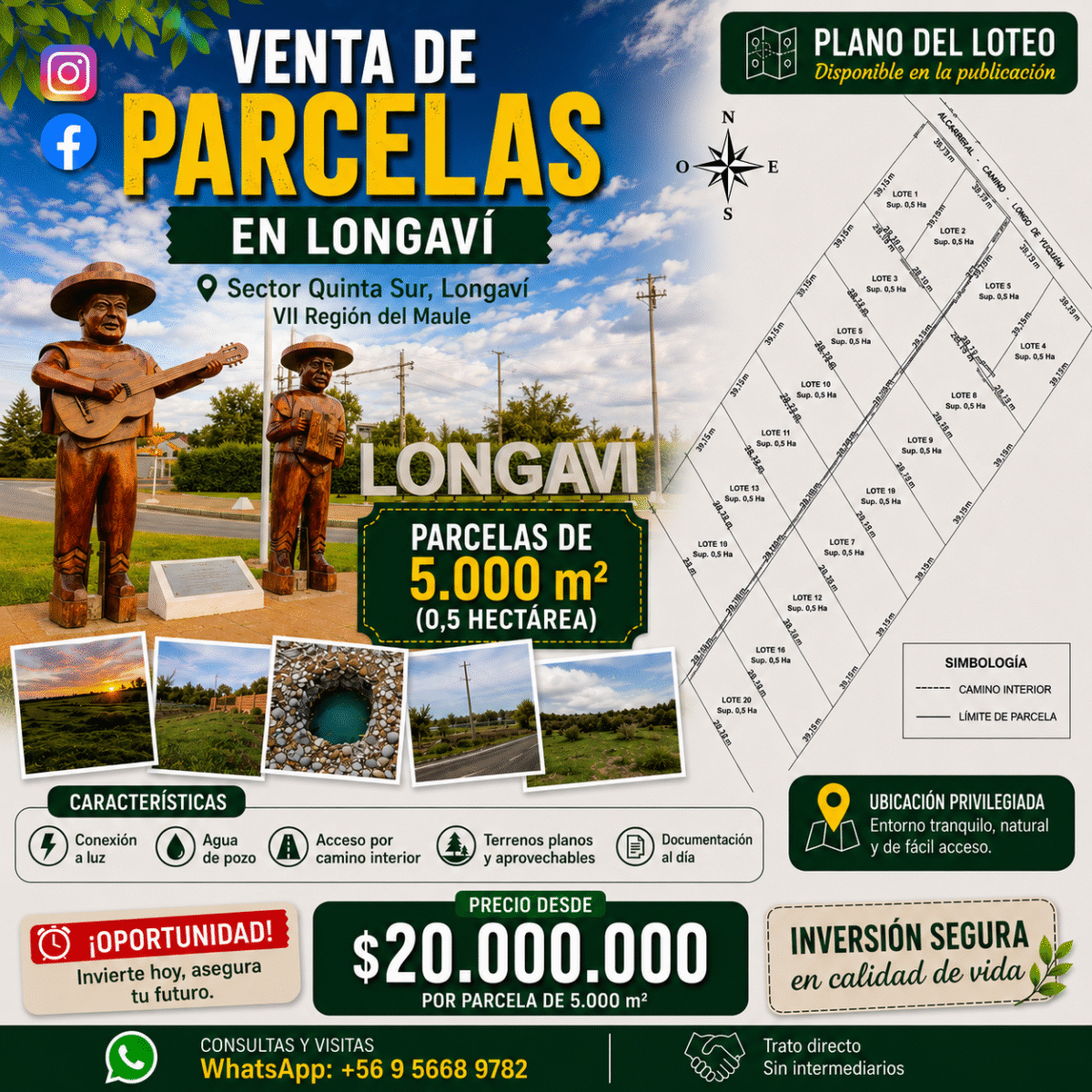 Terreno en longavi 5000 m2