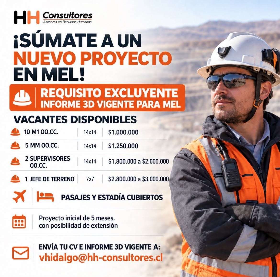 Trabajo en Minera Escondida Antofagasta: Supervisores, Maestros