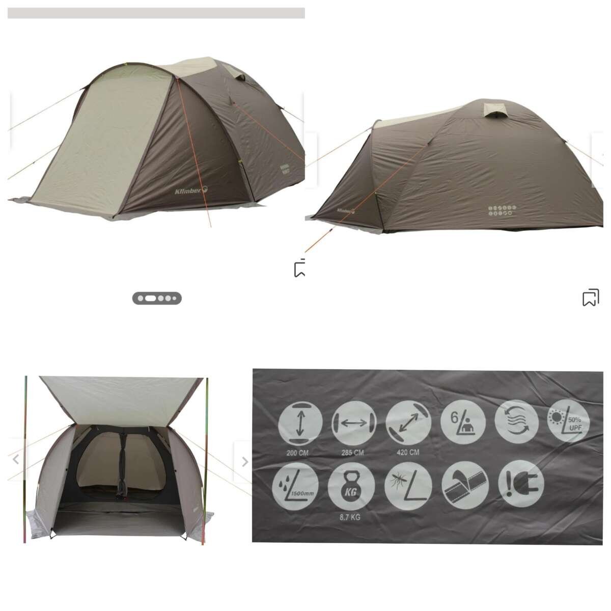 Vendo Carpa De Camping Klimber Tipo Domo y colchón eléctrico 2 plazas