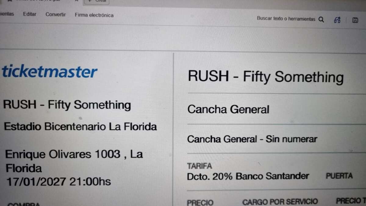 vendo 2 entradas a Rush